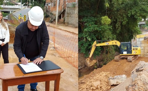 Vídeo: Prefeitura  de Ipatinga assina ordem de serviço para
obra de contenção na alça da Maanaim