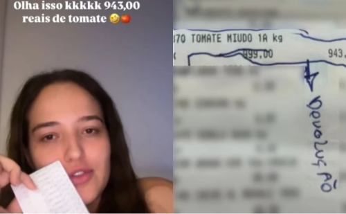 Influenciadora paga R$ 943 por 1 kg de tomate e só percebe dias depois