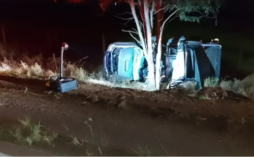 Motorista morre após caminhonete sair da pista e atingir árvore em rodovia de MG