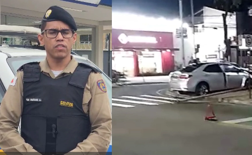 Vídeo: PM fala sobre acidente que destruiu fachada de loja e causou apagão em Timóteo