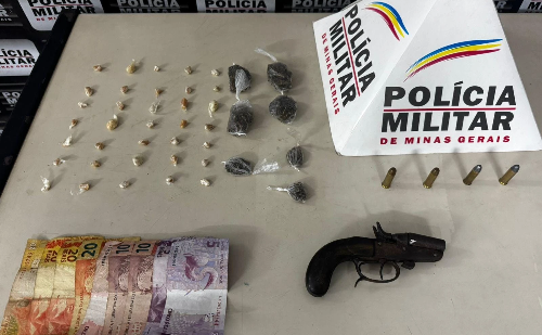 Jovem é preso com drogas, arma e munições em João Monlevade