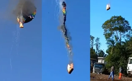Vítimas de queda de balão em SC morreram abraçadas, diz delegado