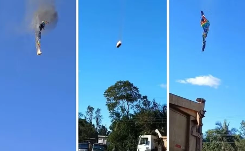 Balão pega fogo e cai em Praia Grande (SC); oito pessoas morrem