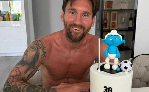 Messi celebra 38 anos com bolo dos Smurfs e reencontro com PSG no Mundial de Clubes