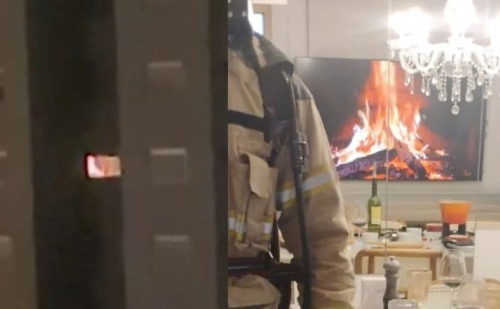 Chamas exibidas em televisão foram interpretadas como fogo real, gerando pânico em condomínio de luxo e acionamento do Corpo de Bombeiros