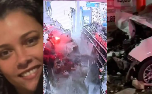 Carro invade supermercado e motorista foge deixando passageira presa às ferragens; mulher morreu