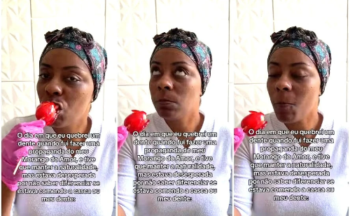 Empreendedora carioca quebra dente ao divulgar 'morango do amor' e situação inusitada vai parar nas redes