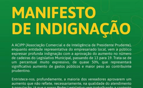 Ampliação de cadeiras na Câmara de Presidente Prudente gera indignação
