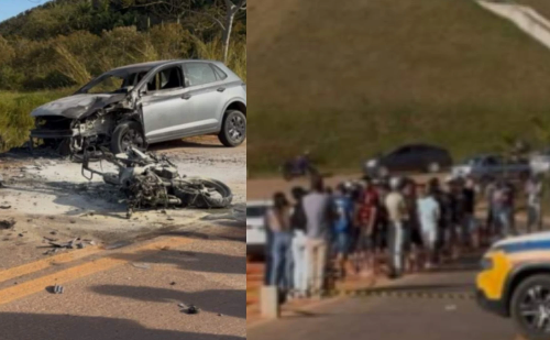 Duas pessoas morrem após colisão entre moto e carro na LMG-823 em São Sebastião do Anta