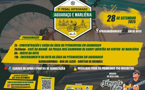 Jaguaraçu e Marliéria promovem 5ª edição do Pedal Integrado