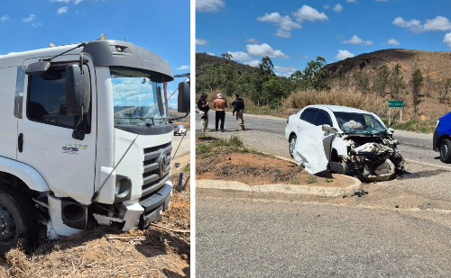 Acidente na BR-262 em São Domingos do Prata deixa dois feridos