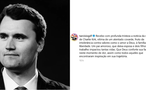 Governador Tarcísio lamenta morte de Charlie Kirk após atentado nos EUA