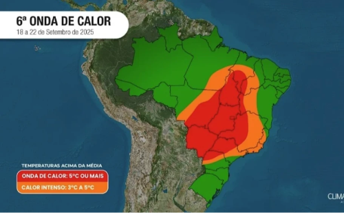 Nova onda de calor deve atingir Minas e outras regiões do Brasil a partir de quinta