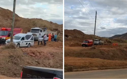 Homem morre atropelado por caminhão em obra de Ubaporanga
