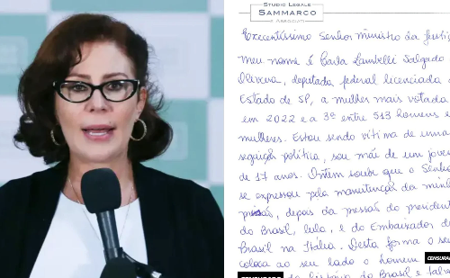Carla Zambelli inicia greve de fome em protesto contra extradição para o Brasil