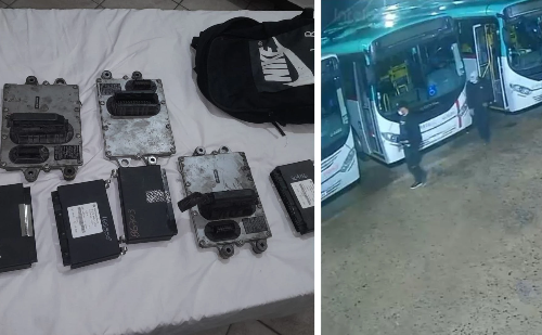 Dupla é presa em Ipatinga por invadir garagem e furtar módulos de ônibus