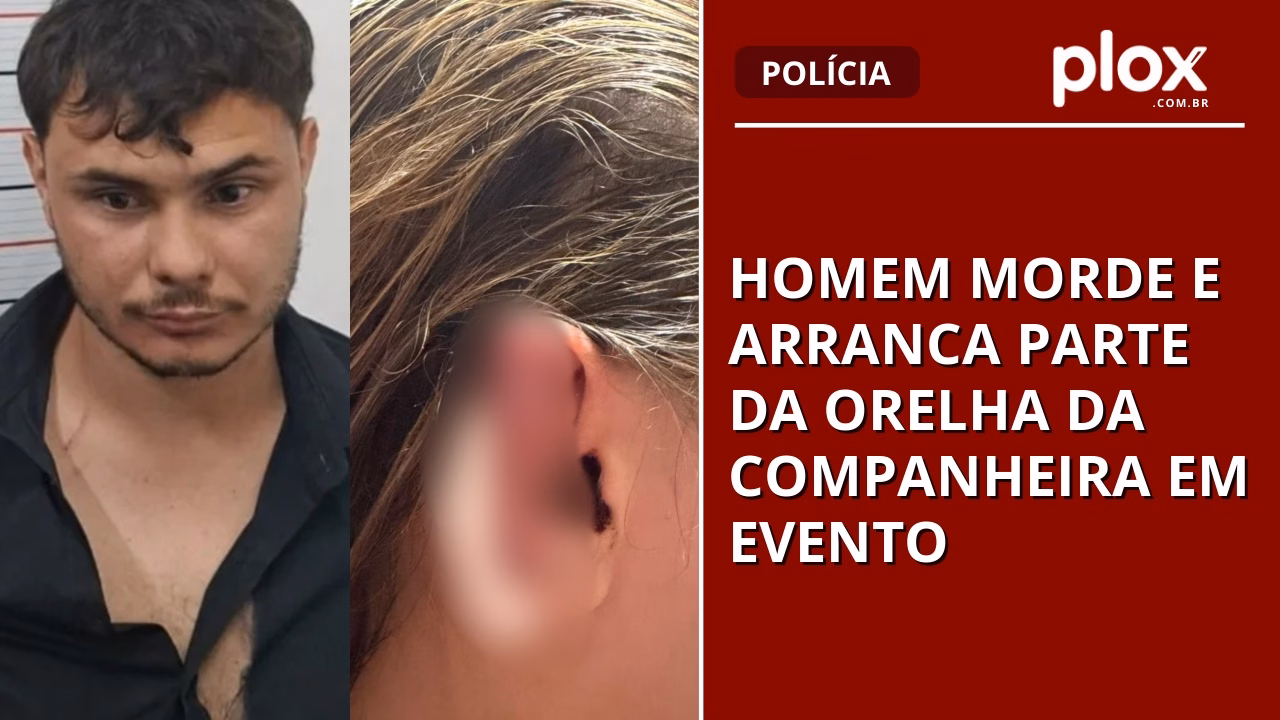 Homem morde e arranca parte da orelha da companheira em evento