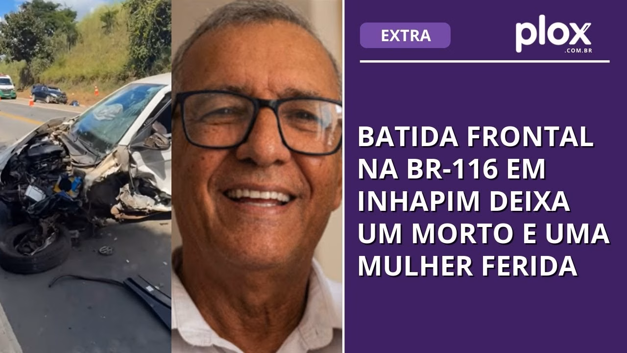 Batida frontal na BR-116 em Inhapim deixa um morto e uma mulher ferida