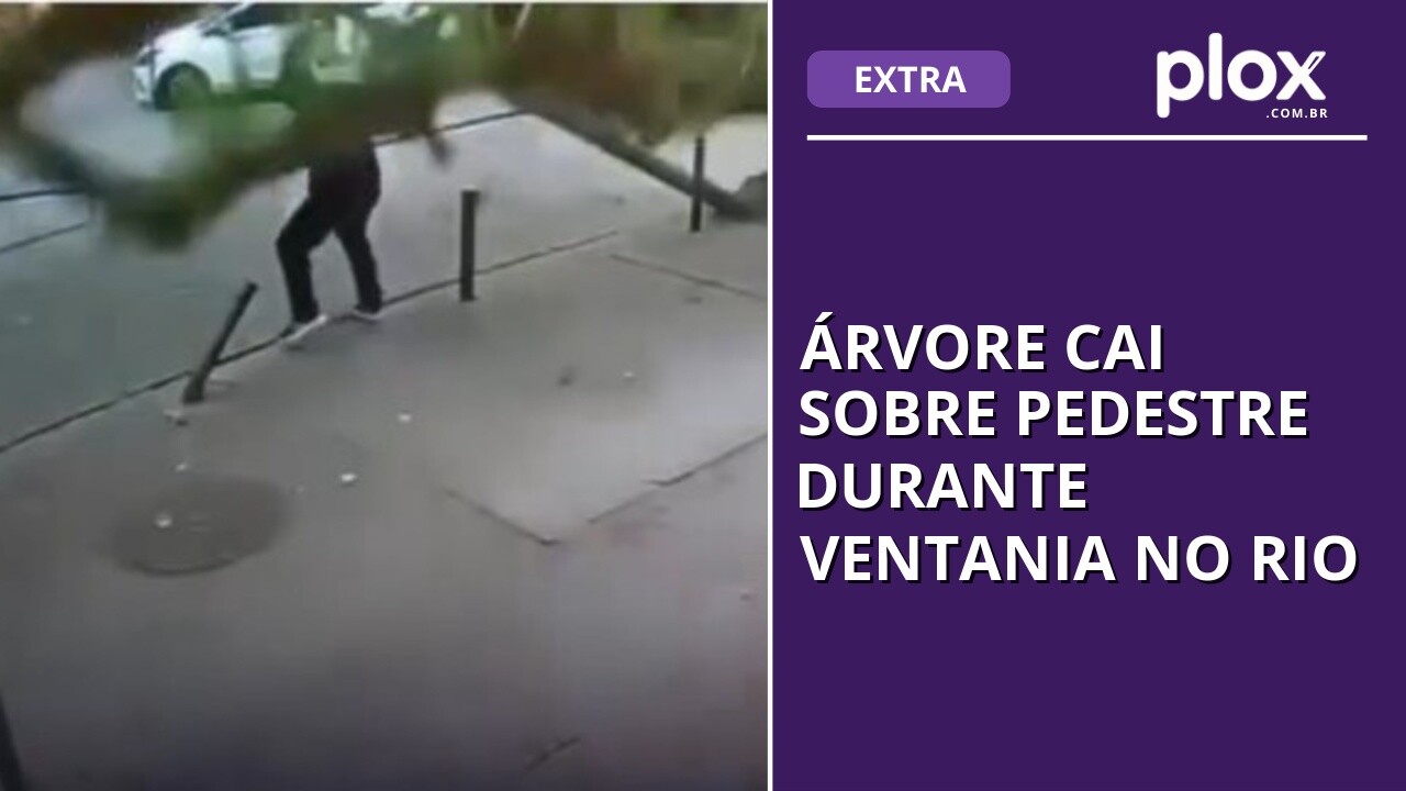 Árvore cai sobre pedestre durante ventania no Rio