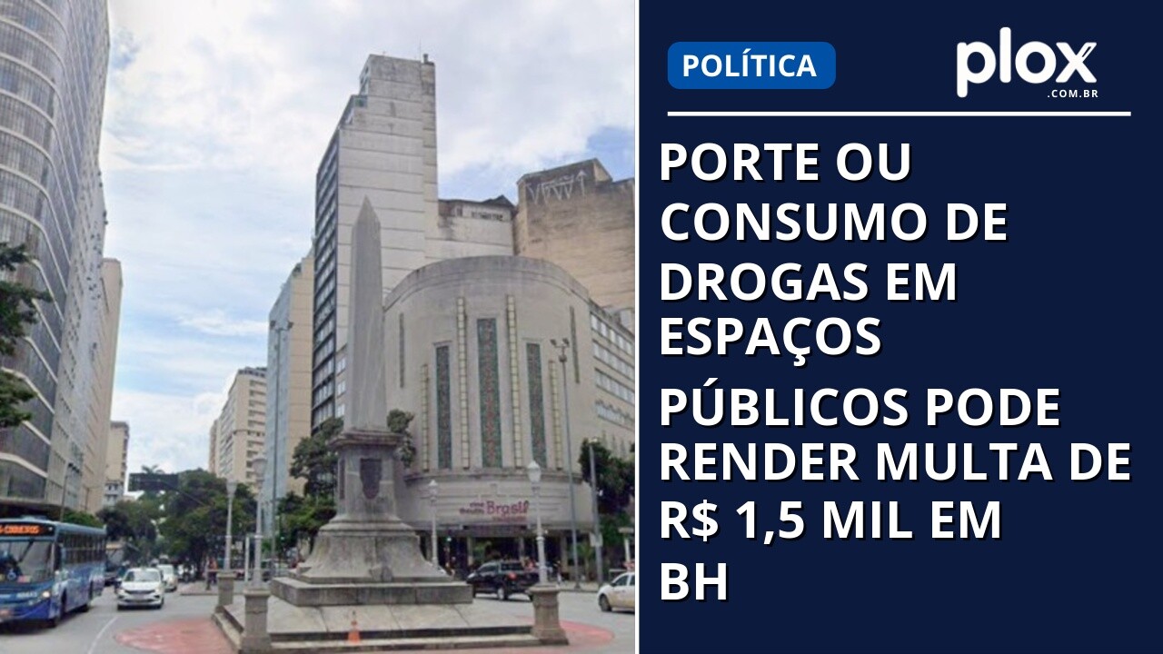 Porte ou consumo de drogas em espaços públicos pode render multa de R$ 1,5 mil em BH