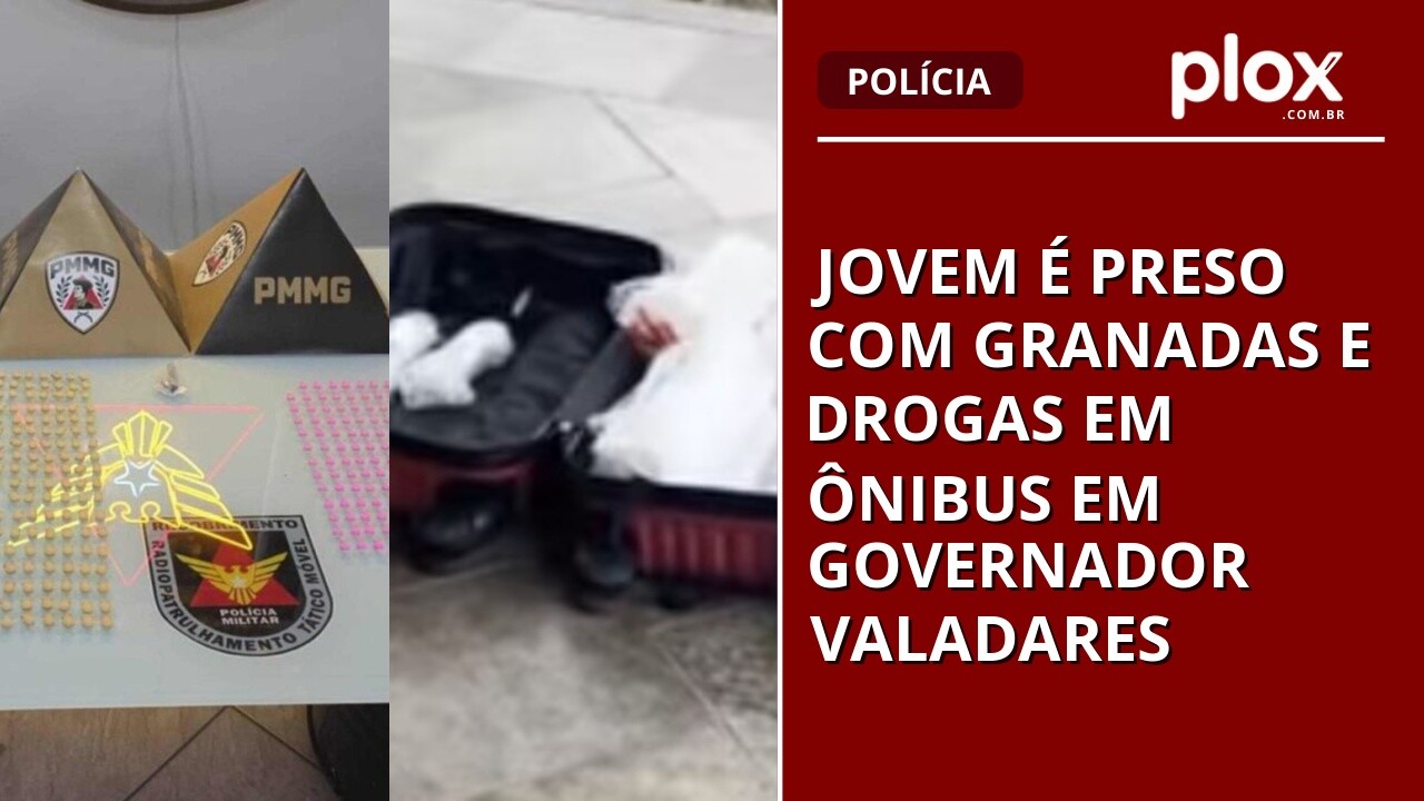 Jovem é preso com granadas e drogas em ônibus em Governador Valadares