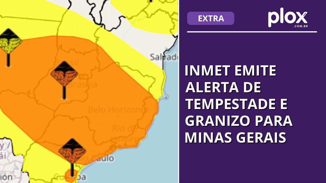 Inmet emite alerta de tempestade e granizo para Minas Gerais
